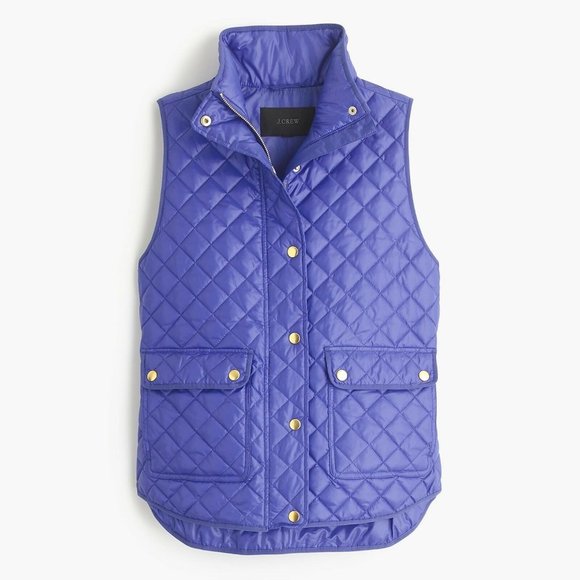 J. Crew Jackets & Blazers - BNWOT JCrew Shiny Quilted Field Puffer Vest Blue S